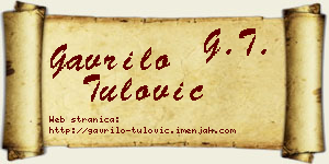 Gavrilo Tulović vizit kartica